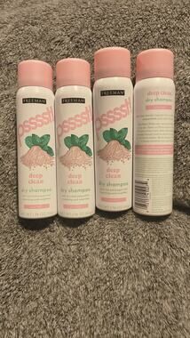 Pack of 4 Freeman Psssst! Dry Shampoo Pink Clay Peppermint for Oily Hair 1.76 oz